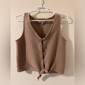 Madewell Tan Knotted Tank